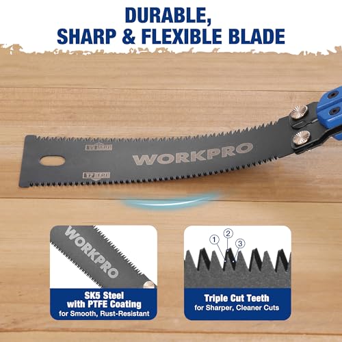 WORKPRO 6'' Folding Japanese Hand Saw, Double-Edged Pull Saw with 11&17 TPI - Image 5