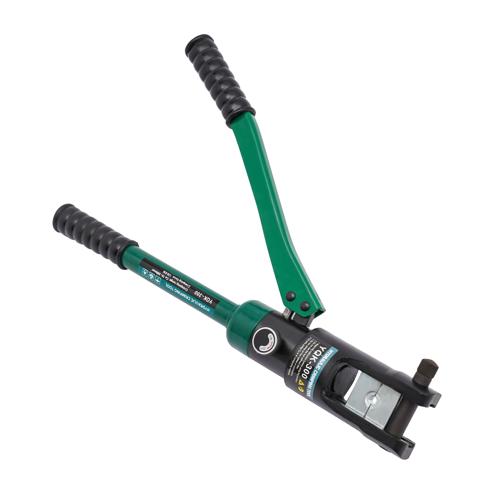 Pinza crimpatrice idraulica 60 MPA, 20 matrici da 16 a 300 mm², per manicotti in alluminio, manicotti in rame, manicotti in acciaio inox, tappi terminali in alluminio e tappi terminali in rame
