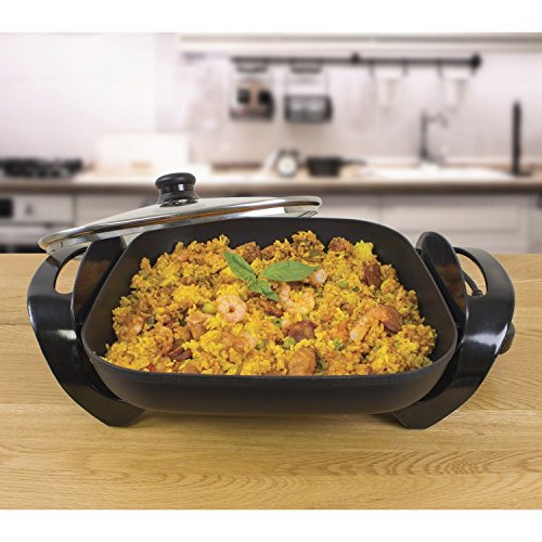 Quest Professional Multi-Function Electric Cooker with Vented Glass Lid / 240°C Max Temperature/Non-Stick Pan Coating/ 30cm x 30cm Pan Size / 1500W - Image 4