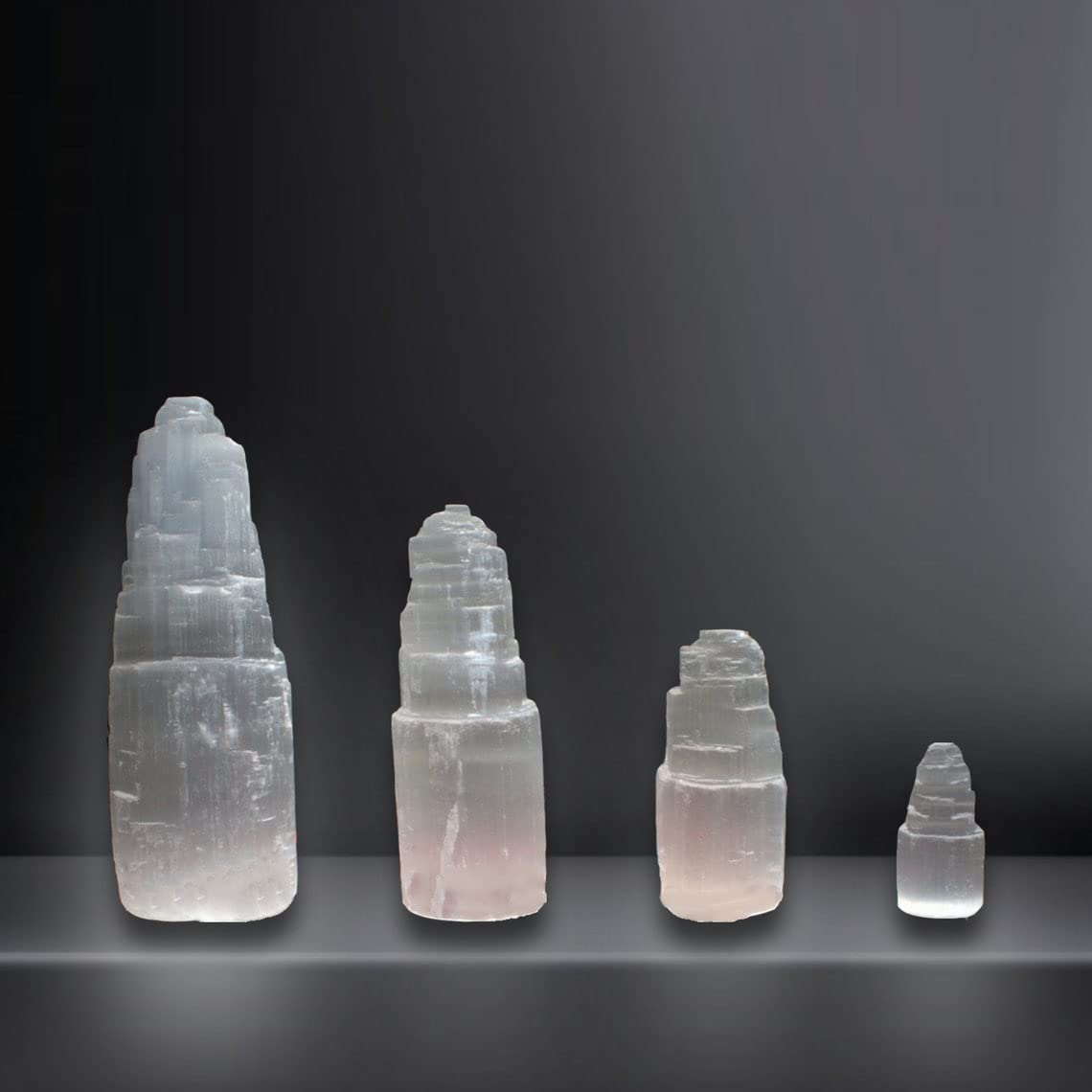 SERENITY GIFTS LTD Selenite Crystal Mountain Pillars White Selenite Crystal Tower Large Table Tower Selenite Mountain Pillar Raw Crystal Tower Mountain Spiritual Healing Grade A+ Tower (15 cm)