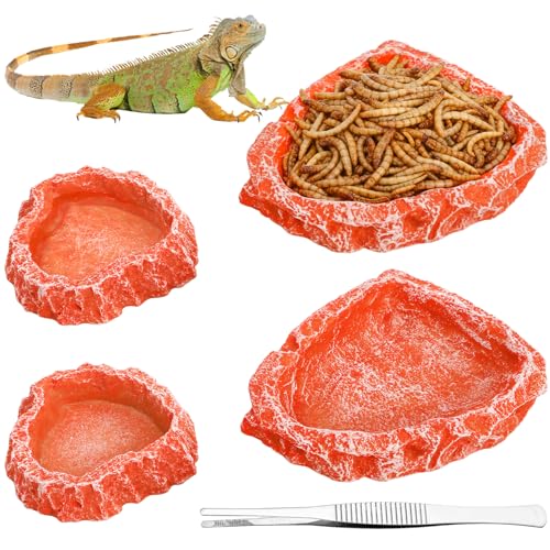 50% Off! Frcctre 4-Pack Reptile Food Dish & Tongs Set - Image 2