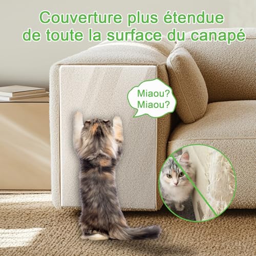 40X500CM Protection Canape Chat Anti Griffe, Anti Griffe Chat Canapé – vue 3