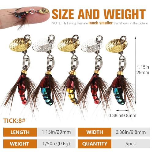 Dovesun Fly Fishing Lures Fly Fishing Flies Wet Fishing Flies Fishing Lures Fishing Spinner For Bass Sunfish Pike Trout Flies Fly Fishing Accessories thumb #3
