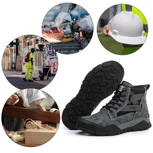 Image of WOWSTICK Lightweight Work Safety Shoes Steel Toe Industry Construction Slip Resistant Sneakers