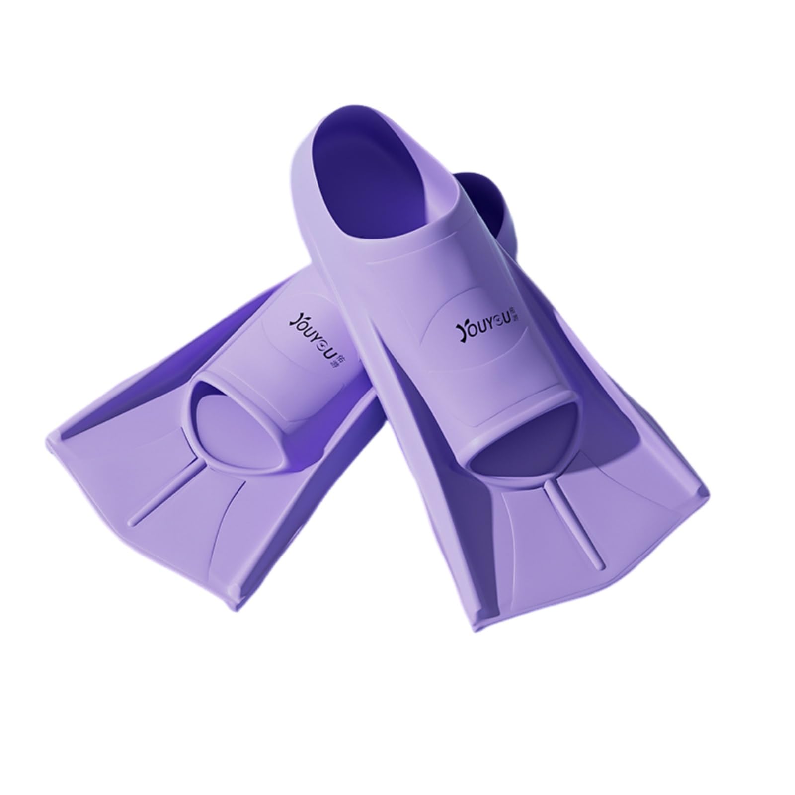 ENEN Swim Fins Adult Training Size 33-47, Silicone Training Fin Swimming Adjustable Lightweight Fins Soft Comfort for Kids Children Adult Men Women (S,Purple)