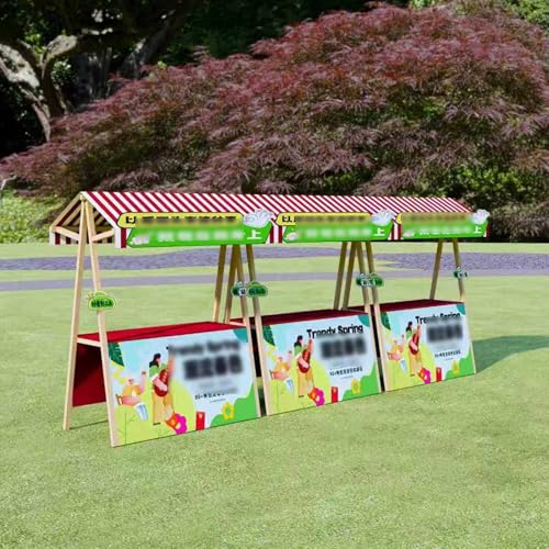 Carrito de venta plegable al aire libre con toldo para puesto de comida 5