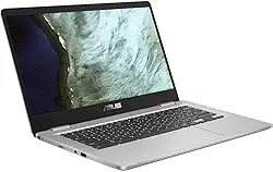 ASUS Notebook Chromebook C423N Clamshell, HD de 14 polegadas NanoEdge de 4 vias, processador Intel Celeron N3350, RAM DDR4 4GB, armazenamento eMMC de 64 GB, prata, Chrome OS (ASUS C423N)