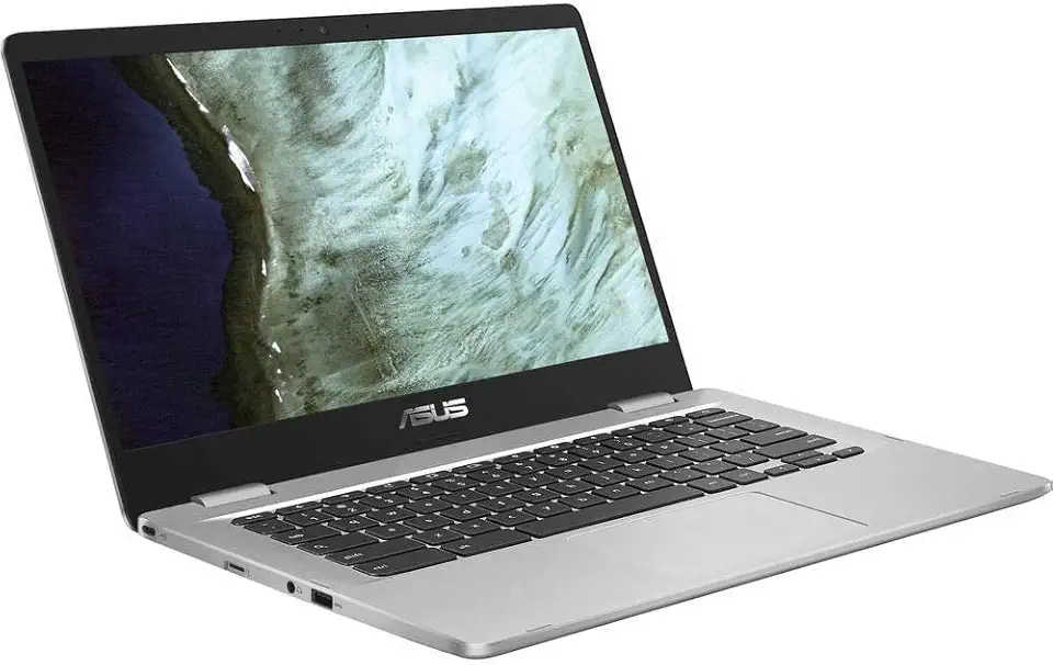 ASUS Notebook Chromebook C423N Clamshell, HD de 14 polegadas NanoEdge de 4 vias, processador Intel Celeron N3350, RAM DDR4 4GB, armazenamento eMMC de 64 GB, prata, Chrome OS (ASUS C423N)