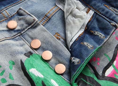 Enrica Men's Casual Printed Jeans Skinny Denim Pants3