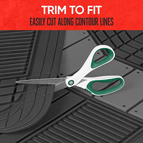 MOTOR TREND DualFlex⢠Rubber Car Floor Mats All Weather Waterproof 4-Piece Sporty Two-Tone Design Car Mats Full Set - Universal Trim-to-Fit Floor Mats for Car, SUV, & Trucks - Car Carpet Protector - Image 6