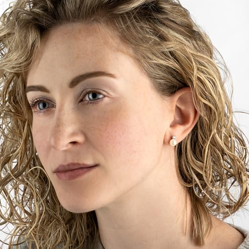 QUADRI-Pendientes-de-Perlas-y-Circonitas-para-Mujer-en-Plata-925-Perlas-Cultivadas-de-Agua-Dulce-Blancas-Redondas-de-7mm-Caja-de-Regalo-Incluida