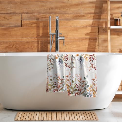 Imiss DGHLTGYRTL7DZS4T240807 Colorful Leaves Towels Watercolor Fall Leaf Botanical Decorative Bathroom Towel Set Of 2 Multipurpose Bath Guest Towels thumb #5