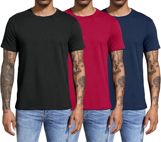 T Shirt for Men Stylish Cotton Round Neck Branded Multicolor Regular Fit Combo Soft & Breathable Casual Wear Pack of 3, 4, 5-picture-50