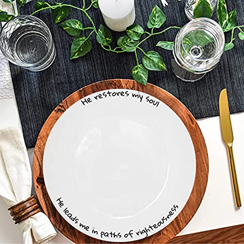 Chitchat Ware Porcelain Dinner Plates, 4Pcs White Round Dessert Or Salad Plate, Serving Dishes, Dinnerware Set, Scratch Resistant My Soul Set, Microwave & Dishwasher Safe (10.5-Inch) #TOP5