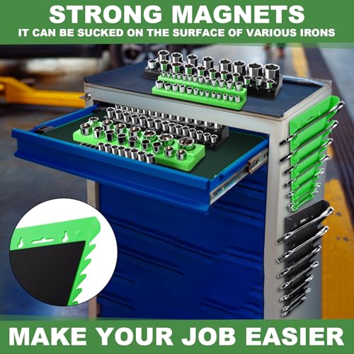 Organizador de llaves magnéticas Blulu con base de gran sujeción para vasos métricos y SAE 7