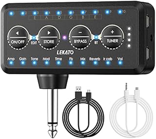 LEKATO Guitar Headphone Amp Bluetooth Mini Guitar Headphone Amplifier with Tuner,Rechargeable Guitar Amp with Delay Reverb Chorus Phase Overdrive Distortion Multi Effects