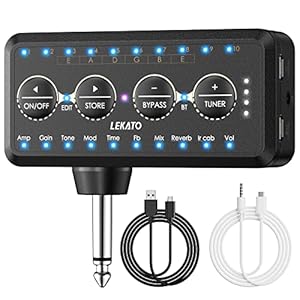 LEKATO Guitar Headphone Amp Bluetooth Mini Guitar Headphone Amplifier with Tuner,Rechargeable Guitar Amp with Delay…