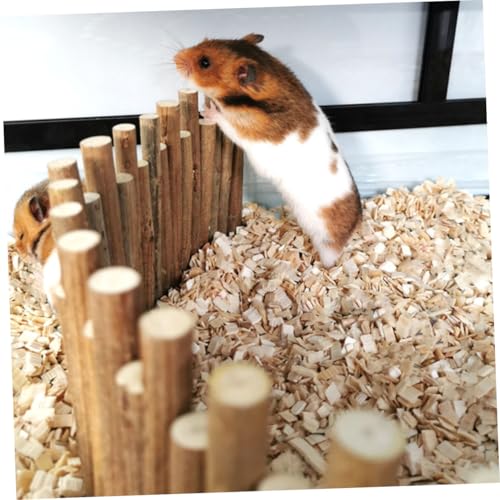 ibasenice Holzzaun Spielzeug für Hamster Chinchilla aus Naturbelassenem Holz 30cm Multifunktionaler Haustier Zaun Käfigzubehör für Kleintiere