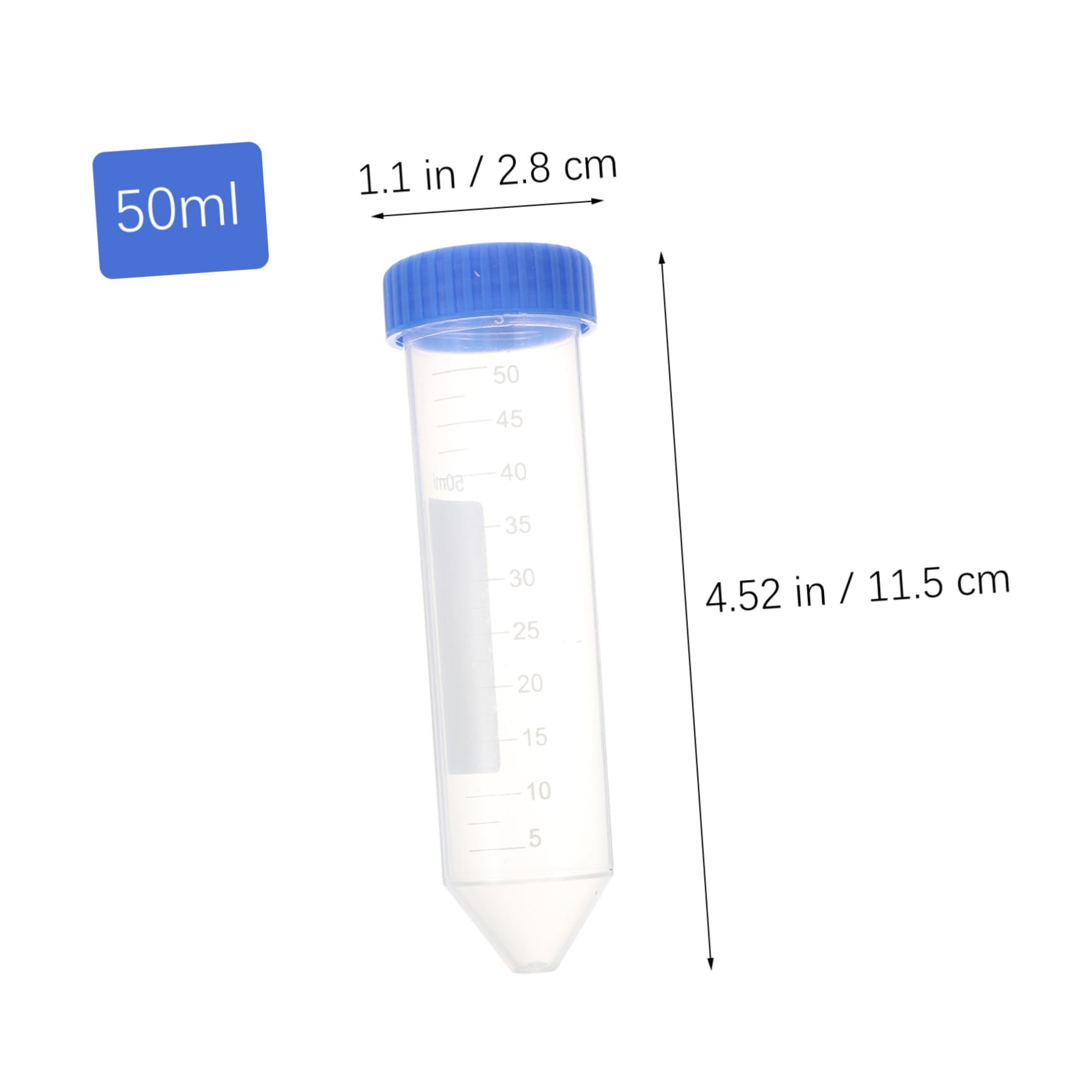 UKCOCO 25 STÜCKE 50 ml Spitzkopf Zentrifugenröhrchen Graduierte Mikrozentrifugenröhrchen mit Schraubverschluss Labor Probe Liefern