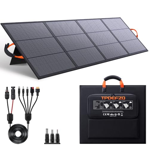 TPDEFZQ 220W Portable Solar Panel 20V 25% High Efficiency N-Type Solar Cell, with 4 Adjustable Kickstand, IP68 Waterproof,Foldable Solar Panel for Camping RV Off Grid Backup
