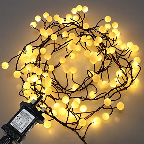 QBIS Berry Cluster Lights, 120 Warm White Berry Lights, Plug in Fairy Lights Indoor / Outdoor on Thin Black Wire (120 LED Plug in) - Image 4