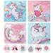 Amosfun 24PCS Valentines Day Unicorn Greeting Cards Valentine Card Kit with 24PCS Envelopes and 24PCS Tin Badges