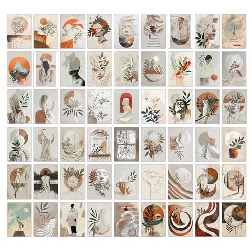 Image of Wallgasm Paper Boho Posters Set-Set Of 54, 4 X 6 Inches Posters Aesthetic Room Decor Item|Office Decor Item Mini Poster Set