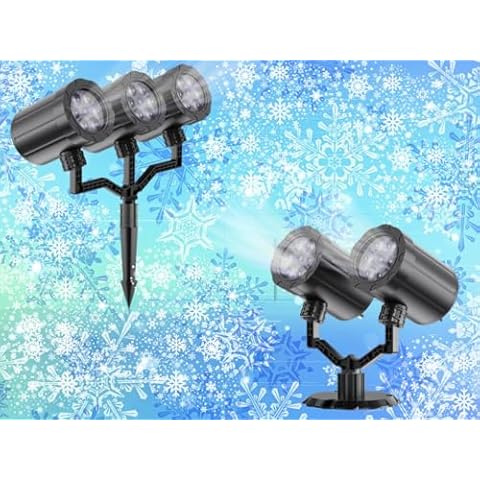 Beautiful Snowflake Projectior Light for Christmas IP65 Waterproof, LED Rotating Snowfall Decor Garden Party Outdoor Christmas Decoration for Atmosphere Cover