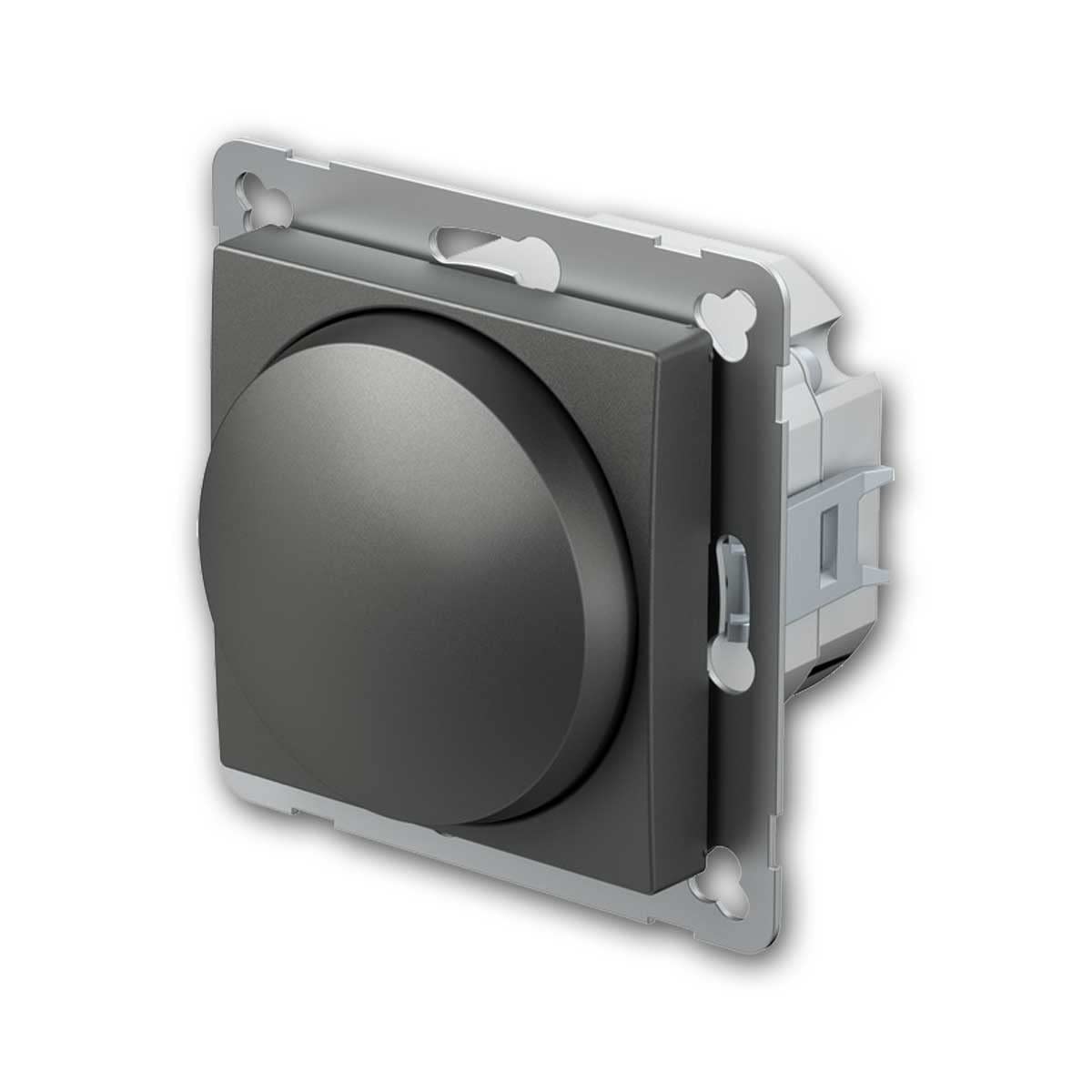 Regulador de intensidad LED LOGIQ, 100 W máx., antracita, fusible electrónico, sin marco, terminales enchufables