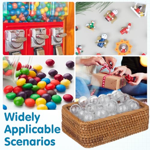 100pcs Empty Clear Plastic Capsules (28mm) - Fillable Easter Egg Hunt Tokens for Kids, Transparent, 2.80X2.80X2.80CM - Image 2