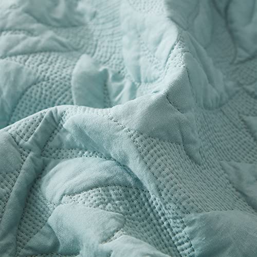 MarCielo 3-Piece 100% Cotton Oversized Bedspread Lightweight Quilt Coverlet Embroidery Farmhouse Bedding Set T0 (Aruba Blue, Oversized Queen (100"x106")) by MarCielo - Image 7