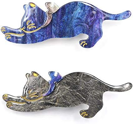 2 Pcs Acrylic Resin Alligator clips Cat Hair Clips for Women Hair Accessories，Premium Hair Clip By YOCEAN