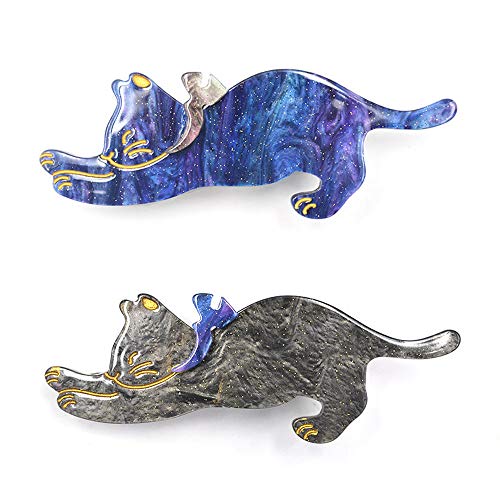 2 Pcs Acrylic Resin Hair Barrettes Cat Hair Clips for Women Hair Accessories?Premium Hair Clip By YOCEAN.