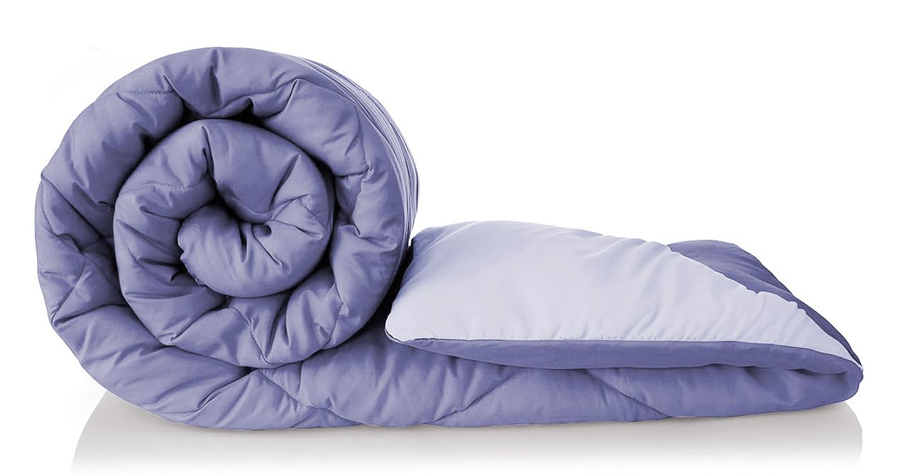 BSB HOME Microfibre All Season/AC/Summer Solid Reversible Double Bed Comforter Blanket | Quilt | Dohar | Rajaai | Duvets - (220 GSM, Grayish Blue)