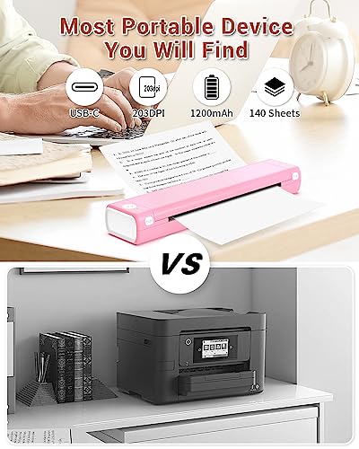 Image of Phomemo Portable Printers Wireless for Travel, M08F Thermal Bluetooth Printer Support for 8.5 inchx11 inch US Letter, Small Inkless Printer Compatible with iOS, Android, Laptop for Car, Office, Home