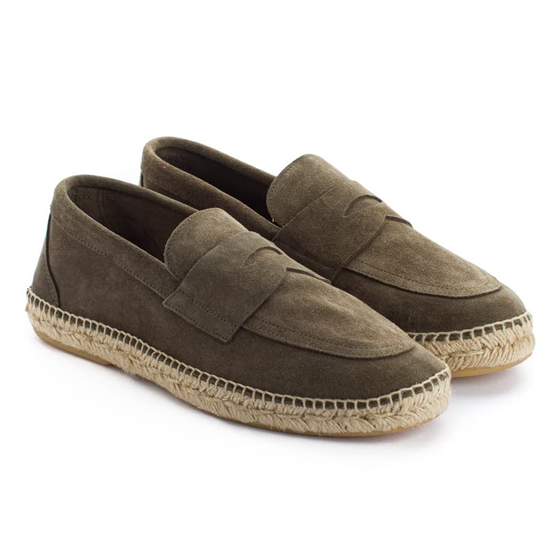 ABARCA Alpargatas de Hombre Mocasines Casuales Verano en Piel y Yute Zapatos Artesanales