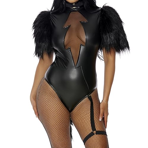 Costume de chat Forplay Nine Lives déguisement combinaison moulante noire