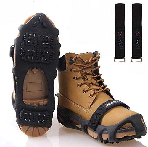 JSHANMEI Walk Traction Ice Snow Cleat Anti Slip Snow Ice Grippers Spikes, Boots