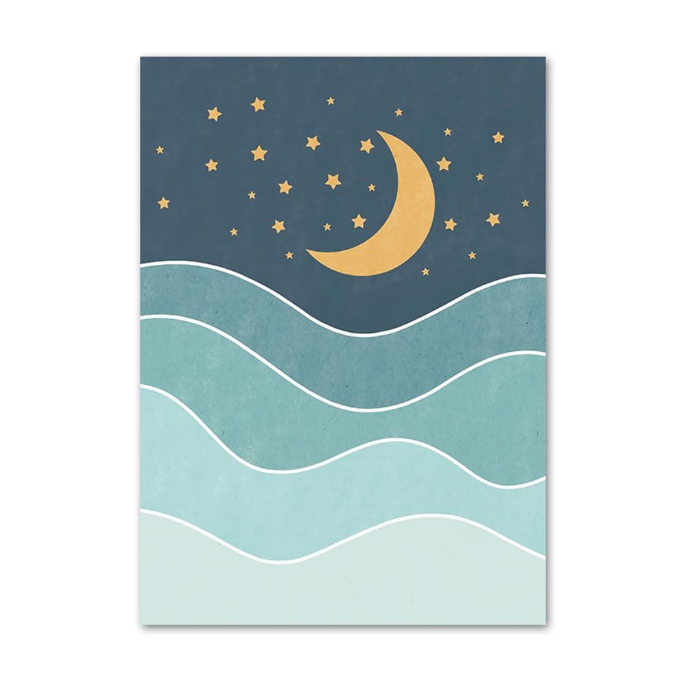 3 Affiche Animaux Marin Enfant 30X40CM Poster Enfant Lune Soleil Baleine Tableau Decoration Murale Chambre Bebe Garcon Toile Bebe Affiche Chambre Bebe Bleu Cadeau sans Cadre (BOGC143)