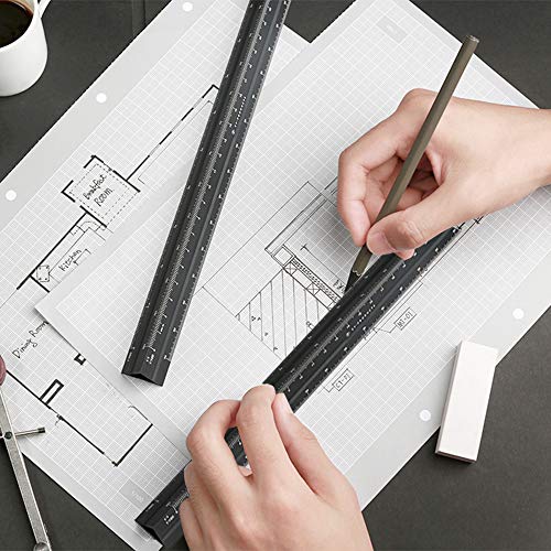 Architectural-Scale-Ruler-12-Aluminum-Architect-Scale-Triangular-Scale-Scale-Ruler-for-Blueprint-Triangle-Ruler-Drafting-Ruler-Architect-Ruler-Metal-Scale-Ruler-Architecture-Ruler