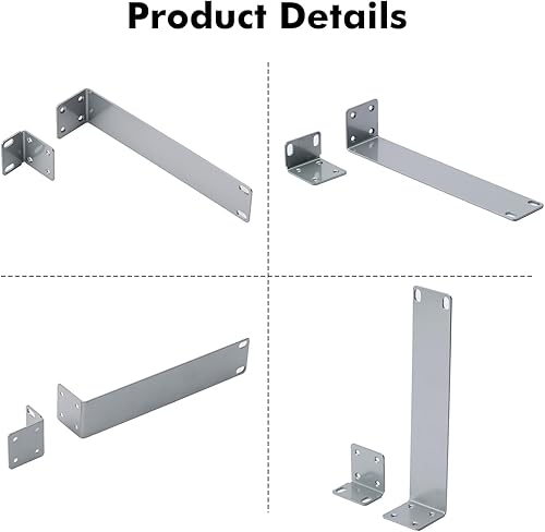 Miniatura 5 de MokerLink Kit de montaje en rack de 1U compatible con interruptores Ubiquiti, orejas de montaje en rack para interruptor EdgeSwitch ES-8-150W de 8