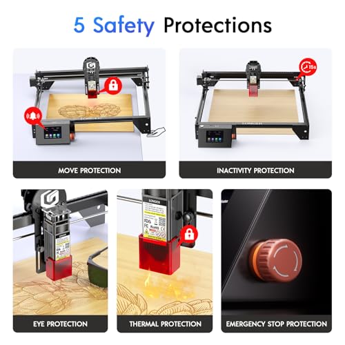 Image of LONGER Laser Engraver, Ray5 5000mW Higher Accuracy DIY Laser Cutter Engraving Machine with 3.5 inch Touch Screen, App Offline Control,400x400mm,0.08mm Laser Spot, for Wood Metal Acrylic Glass