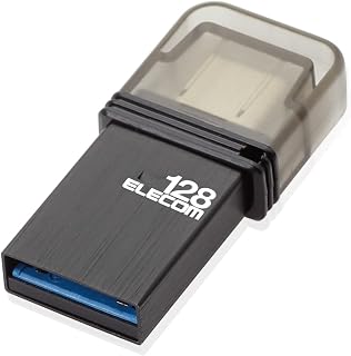 Elecom 宜丽客 USB存储器 128GB USB3.1(Gen1) Type C 带盖 黑色 MF-CAU31128GBK