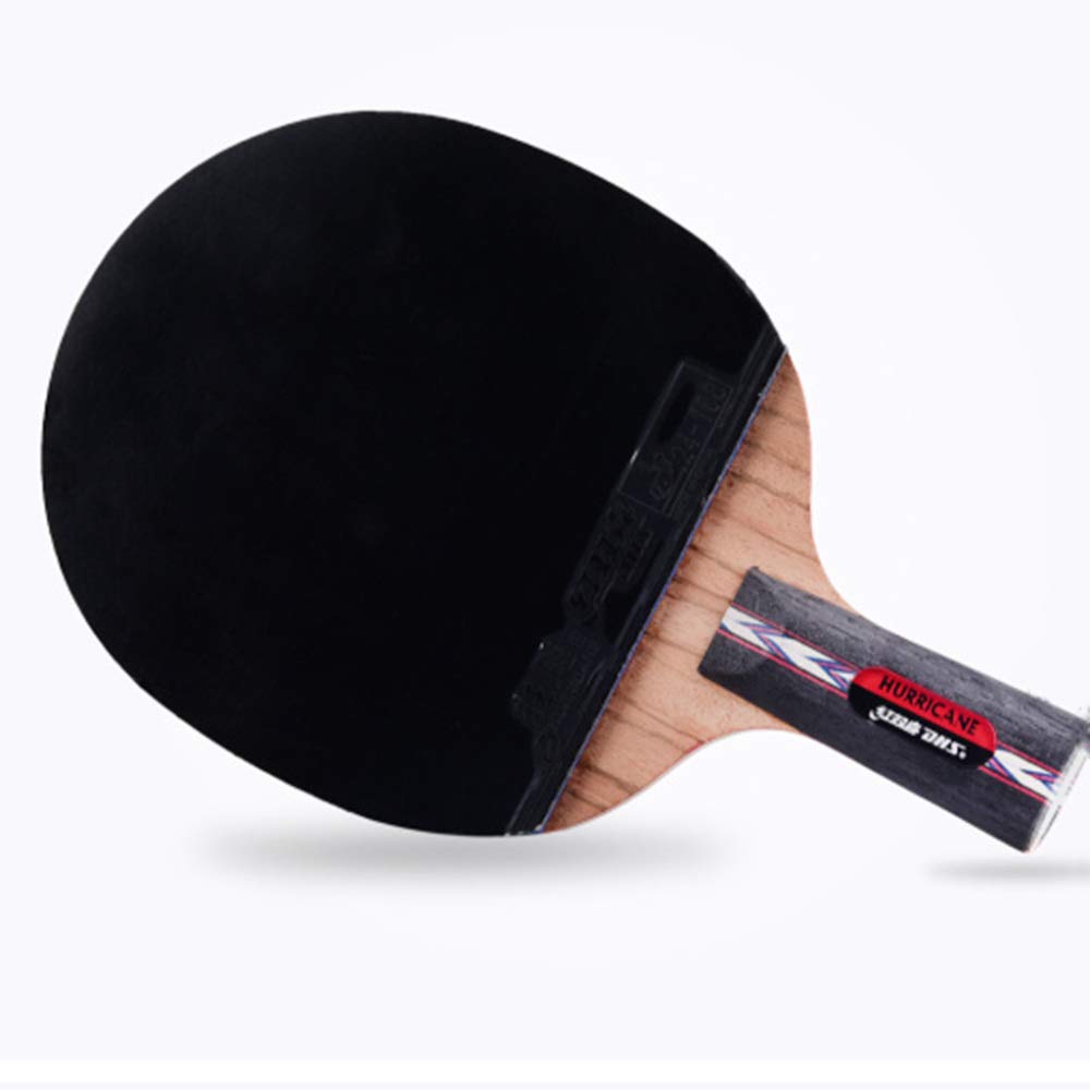 Mazza da ping pong professionale, racchetta competizione con custodia, 5 strati di legno puro / 7 stelle/manico corto