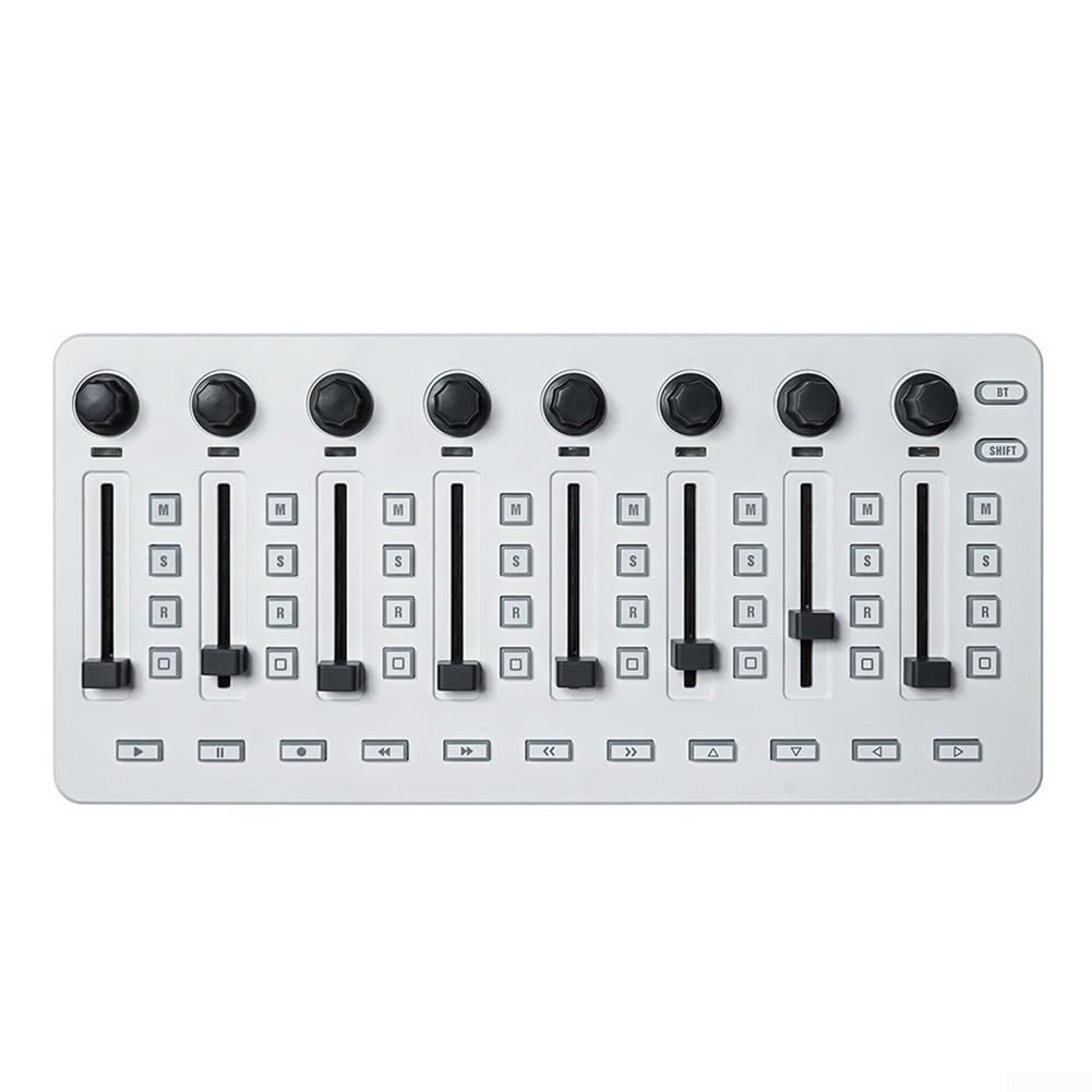 Controlador mezclador MIDI inalámbrico, conexión BT, diseño portátil, alimentado por USB y batería, amplia compatibilidad de 10.1 x 4.7 x 0.9 pulgadas