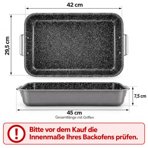 Alluflon Tradition Italy Lasagneform, Aluminium, schwarz, 42 x 29,5 x 7,5 cm – Ansicht 3