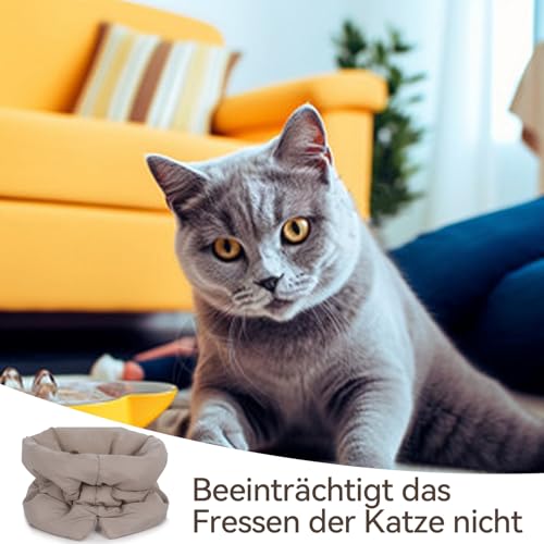 Katzen Nach Op Halsband, Weiche Verstellbare Atmungsaktive Halskrause, Wundschutz Kragen Verhindert Lecken von Wunden, Ideal für Katzen und Kätzchen bei Operationen und Wundpflege (Khaki)