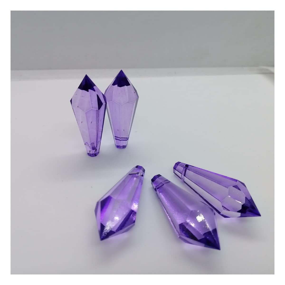 10pcs/lot 38mm Colorful K9 Crystal Icicle Prisms Pendant Lamp Lighting Parts Hanging Crystals Replacement
