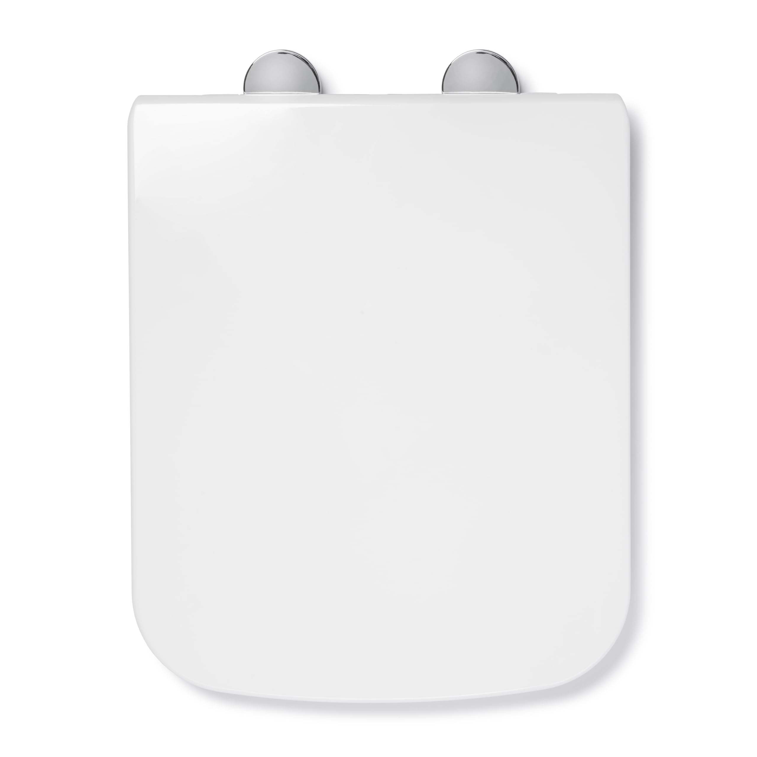 Croydex Leven Square Toilet Seat Soft Close - Quick Release Button for Easy Cleaning and Adjustable Hinges with Top and Bottom Fixings Included, Antibacterial Durable Seat (White)