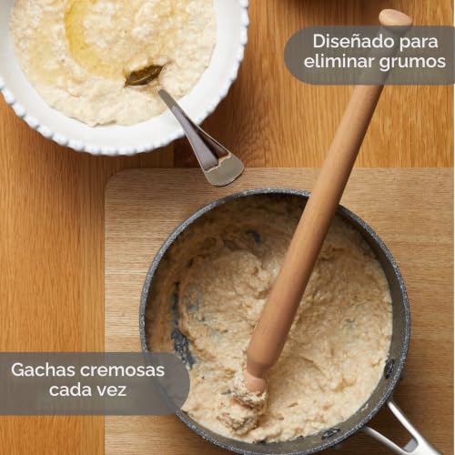 Spurtle de madera de haya natural Muldale de 29,5 cm para preparar gachas de avena tradicionales 4